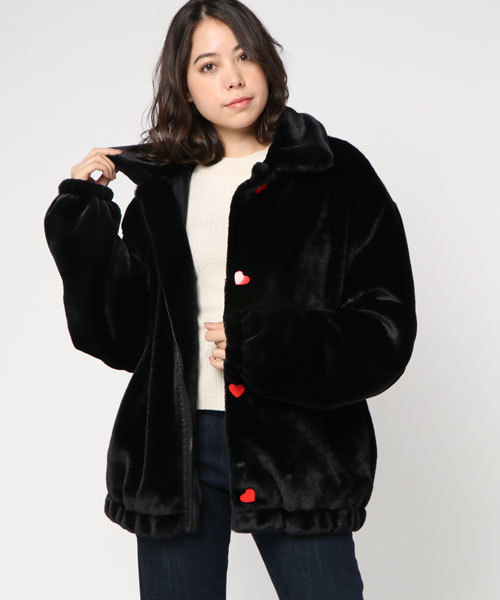 PUNYUS（プニュズ）の「ファーブルゾン（ブルゾン・レディース・カーキ/ブラウン/ブラック/ブルー・1/2/3/4）」の2枚目の写真