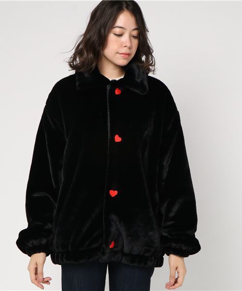 PUNYUS（プニュズ）の「ファーブルゾン（ブルゾン・レディース・カーキ/ブラウン/ブラック/ブルー・1/2/3/4）」の5枚目の写真