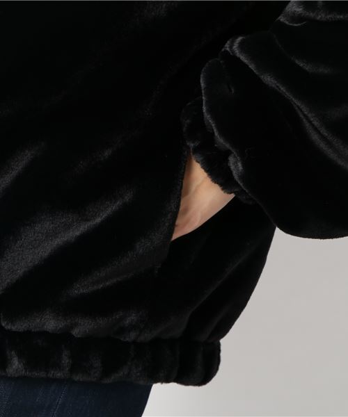 PUNYUS（プニュズ）の「ファーブルゾン（ブルゾン・レディース・カーキ/ブラウン/ブラック/ブルー・1/2/3/4）」の9枚目の写真