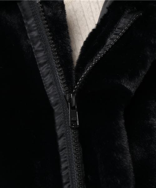 PUNYUS（プニュズ）の「ファーブルゾン（ブルゾン・レディース・カーキ/ブラウン/ブラック/ブルー・1/2/3/4）」の10枚目の写真