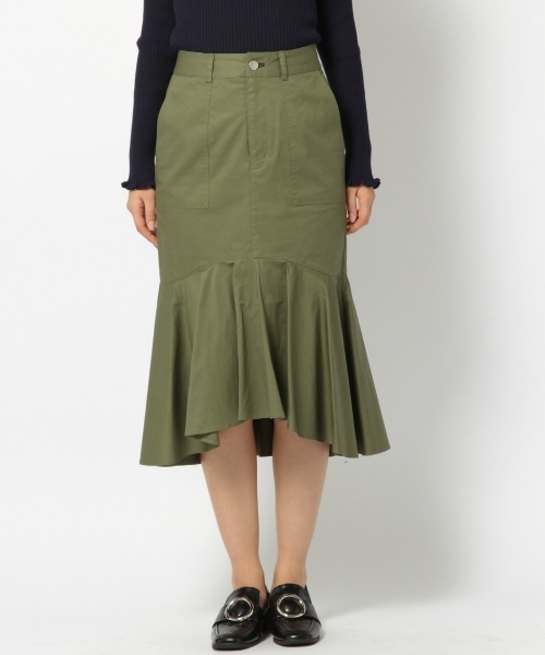 laboratory work（ラボラトリーワーク）の「ラッフル切替タイトスカート（スカート・レディース・ベージュ/カーキ/ブラック・MEDIUM）」の16枚目の写真