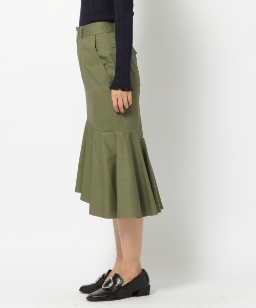 laboratory work（ラボラトリーワーク）の「ラッフル切替タイトスカート（スカート・レディース・ベージュ/カーキ/ブラック・MEDIUM）」の9枚目の写真