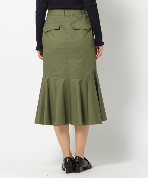 laboratory work（ラボラトリーワーク）の「ラッフル切替タイトスカート（スカート・レディース・ベージュ/カーキ/ブラック・MEDIUM）」の7枚目の写真