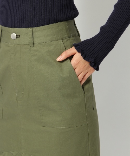 laboratory work（ラボラトリーワーク）の「ラッフル切替タイトスカート（スカート・レディース・ベージュ/カーキ/ブラック・MEDIUM）」の15枚目の写真