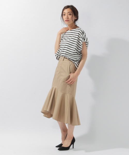 laboratory work（ラボラトリーワーク）の「ラッフル切替タイトスカート（スカート・レディース・ベージュ/カーキ/ブラック・MEDIUM）」の21枚目の写真