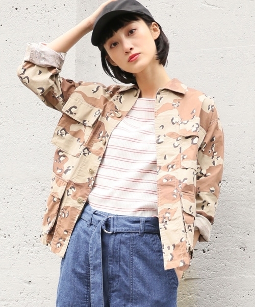 LOWRYS FARM(ローリーズファーム)の「リップストップジャケット 785523 (ブルゾン・レディース・カーキ/カモフラージュ・MEDIUM/LARGE)」の1枚目の写真