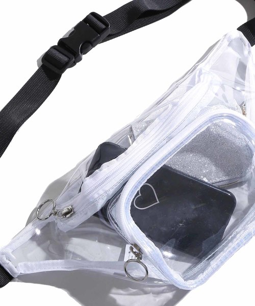 WEGO(ウィゴー)の「WEGO/クリアウエストバッグ(ボディバッグ/ウエストポーチ・レディース・ホワイト/ブラック/サックスブルー/その他1・FREE)」の4枚目の写真
