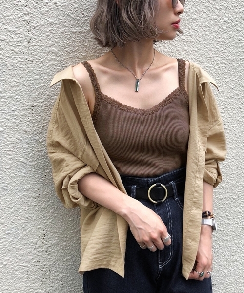 PAGEBOY(ページボーイ)の「【WEB限定】レースキャミソール(キャミソール・レディース・ブラック/ライトピンク/ダークブラウン・FREE)」の3枚目の写真