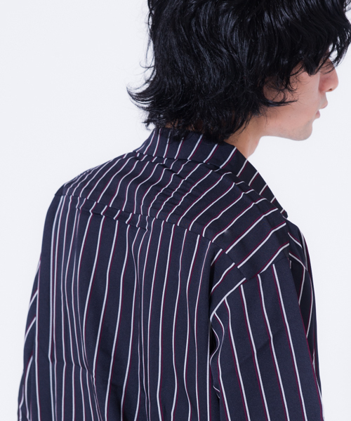 GGD SELECT(ジージーディー セレクト)の「GGD SELECT / リングZIP ストライプ半袖シャツ(シャツ/ブラウス・メンズ・ブラック/ダークブラウン/ネイビー/ブルー・M/L)」の20枚目の写真