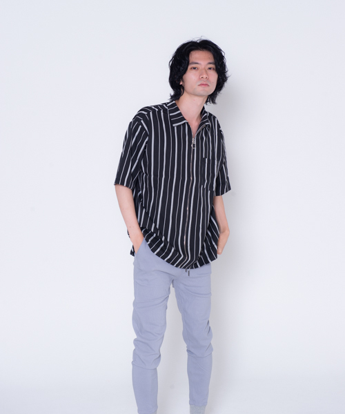GGD SELECT(ジージーディー セレクト)の「GGD SELECT / リングZIP ストライプ半袖シャツ(シャツ/ブラウス・メンズ・ブラック/ダークブラウン/ネイビー/ブルー・M/L)」の21枚目の写真