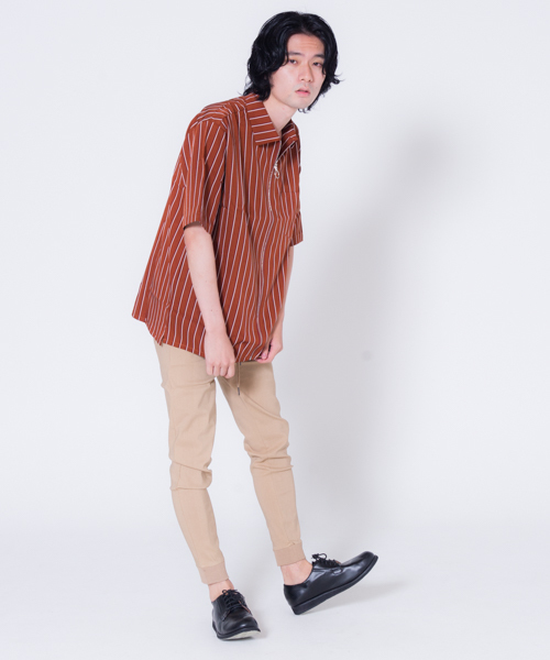 GGD SELECT(ジージーディー セレクト)の「GGD SELECT / リングZIP ストライプ半袖シャツ(シャツ/ブラウス・メンズ・ブラック/ダークブラウン/ネイビー/ブルー・M/L)」の22枚目の写真