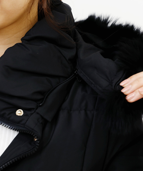 ElegChic(エレグシック)の「ドレッシーエレガンスキルティング ロング ダウンコート(ダウンジャケット/コート・レディース・ブラック/グレー/ピンクベージュ・M/L)」の9枚目の写真