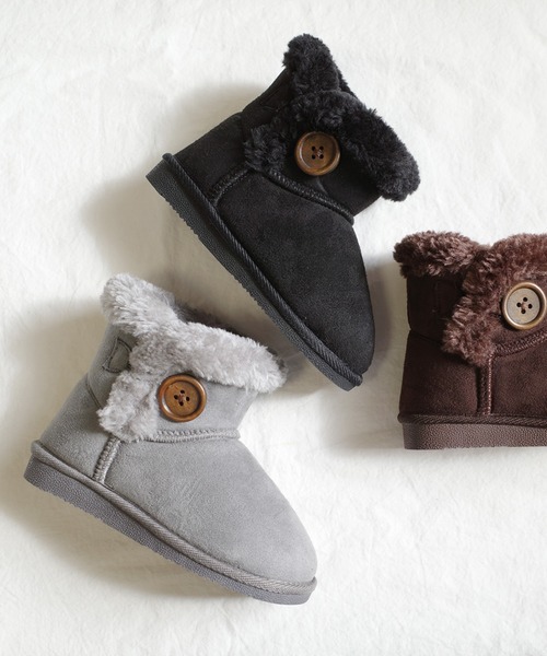 AmiAmi(アミアミ)の「キッズムートンブーツ(ブーツ・キッズ・ブラック/ベージュ/グレー/キャメル/チョコ・21cm/15cm/16cm/17cm/18cm/19cm/20cm)」の2枚目の写真