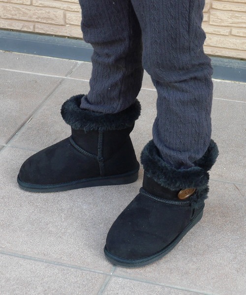 AmiAmi(アミアミ)の「キッズムートンブーツ(ブーツ・キッズ・ブラック/ベージュ/グレー/キャメル/チョコ・21cm/15cm/16cm/17cm/18cm/19cm/20cm)」の1枚目の写真