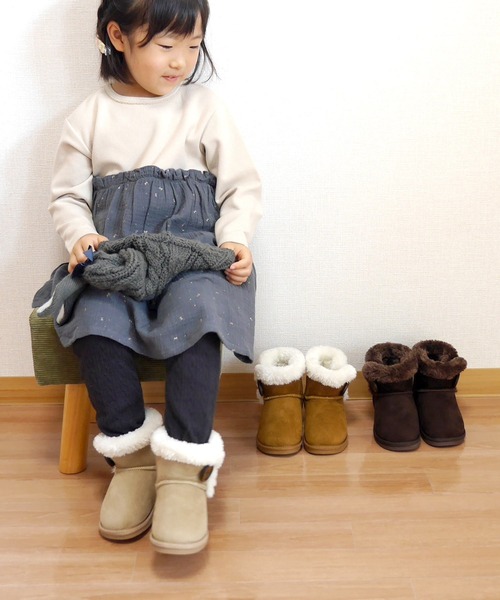 AmiAmi(アミアミ)の「キッズムートンブーツ(ブーツ・キッズ・ブラック/ベージュ/グレー/キャメル/チョコ・21cm/15cm/16cm/17cm/18cm/19cm/20cm)」の21枚目の写真