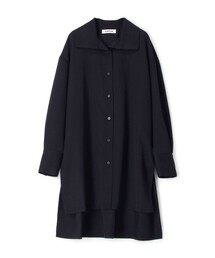 ウールツイル ハイネックロングシャツ