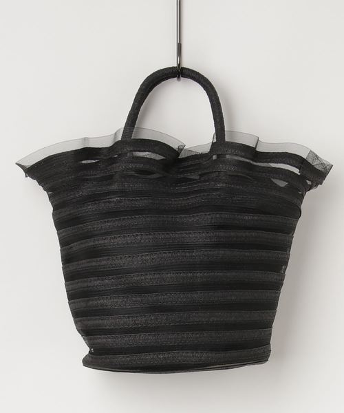 INTERPLANET（インタープラネット）の「フリルかごバッグ（かごバッグ・レディース・ブラック/パープル/グレー・フリー）」の2枚目の写真