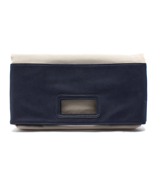 WEGO（ウィゴー）の「WEGO/キャンバスハーフクラッチバッグ（クラッチバッグ・メンズ・ホワイト/ブラック/ブラウン/ネイビー・FREE）」の4枚目の写真