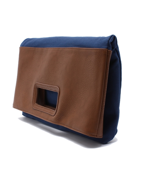 WEGO（ウィゴー）の「WEGO/キャンバスハーフクラッチバッグ（クラッチバッグ・メンズ・ホワイト/ブラック/ブラウン/ネイビー・FREE）」の8枚目の写真