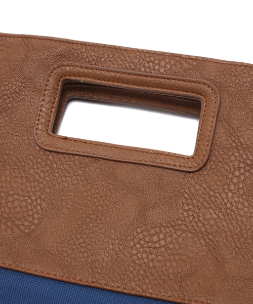 WEGO（ウィゴー）の「WEGO/キャンバスハーフクラッチバッグ（クラッチバッグ・メンズ・ホワイト/ブラック/ブラウン/ネイビー・FREE）」の11枚目の写真