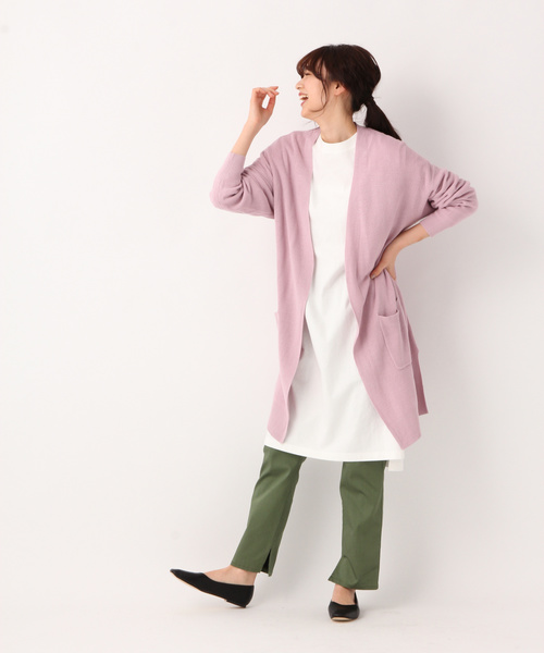 GLOBAL WORK（グローバルワーク）の「洗えるアゼロングカーディガン/817474（カーディガン/ボレロ・レディース・グレー/ベージュ/ネイビー/ライトグリーン/オフホワイト/パープル系その他2・LARGE/SMALL/X-LARGE/MEDIUM）」の7枚目の写真
