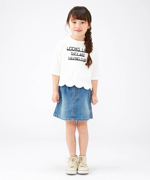 裾スカラップTシャツ 裾スカラップTシャツ