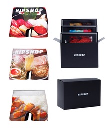 HIPSHOP（ヒップショップ）の「Series3 シリーズ3 HIPSHOP ボクサーパンツ 3枚セット ギフトボックス入 メンズ レディース ユニセックス ポリエステルタイプ アンダーパンツ【1】 新生活（ボクサーパンツ）」