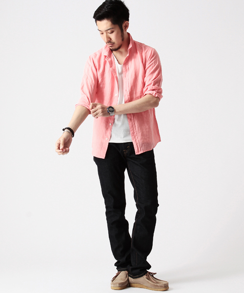 BEAMS（ビームス）の「○BEAMS / リネン 7分袖 カプリシャツ（シャツ/ブラウス・メンズ・ブルー/ネイビー/ピンク/ロイヤルブルー/オフホワイト・LARGE/SMALL/MEDIUM/X-LARGE/X-SMALL）」の20枚目の写真