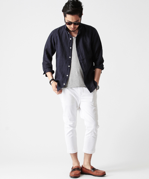 BEAMS（ビームス）の「○BEAMS / リネン 7分袖 カプリシャツ（シャツ/ブラウス・メンズ・ブルー/ネイビー/ピンク/ロイヤルブルー/オフホワイト・LARGE/SMALL/MEDIUM/X-LARGE/X-SMALL）」の19枚目の写真