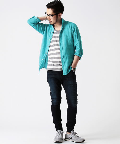 BEAMS（ビームス）の「○BEAMS / リネン 7分袖 カプリシャツ（シャツ/ブラウス・メンズ・ブルー/ネイビー/ピンク/ロイヤルブルー/オフホワイト・LARGE/SMALL/MEDIUM/X-LARGE/X-SMALL）」の16枚目の写真