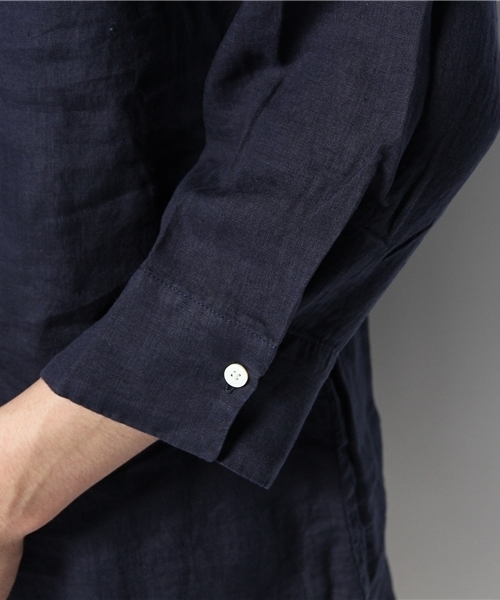 BEAMS（ビームス）の「○BEAMS / リネン 7分袖 カプリシャツ（シャツ/ブラウス・メンズ・ブルー/ネイビー/ピンク/ロイヤルブルー/オフホワイト・LARGE/SMALL/MEDIUM/X-LARGE/X-SMALL）」の11枚目の写真