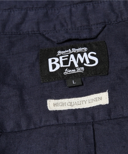 BEAMS（ビームス）の「○BEAMS / リネン 7分袖 カプリシャツ（シャツ/ブラウス・メンズ・ブルー/ネイビー/ピンク/ロイヤルブルー/オフホワイト・LARGE/SMALL/MEDIUM/X-LARGE/X-SMALL）」の12枚目の写真
