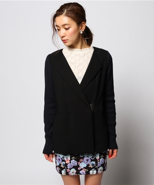 FREE'S SHOP（フリーズショップ）の「ダブルクロスジャケット（テーラードジャケット・レディース・ホワイト/ネイビー・FREE）」の3枚目の写真