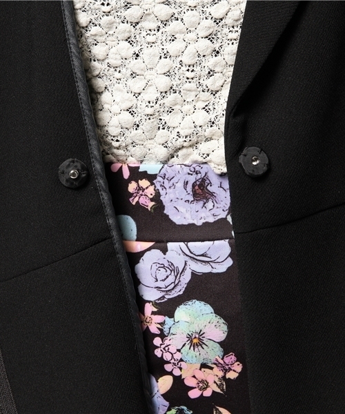 FREE'S SHOP（フリーズショップ）の「ダブルクロスジャケット（テーラードジャケット・レディース・ホワイト/ネイビー・FREE）」の4枚目の写真