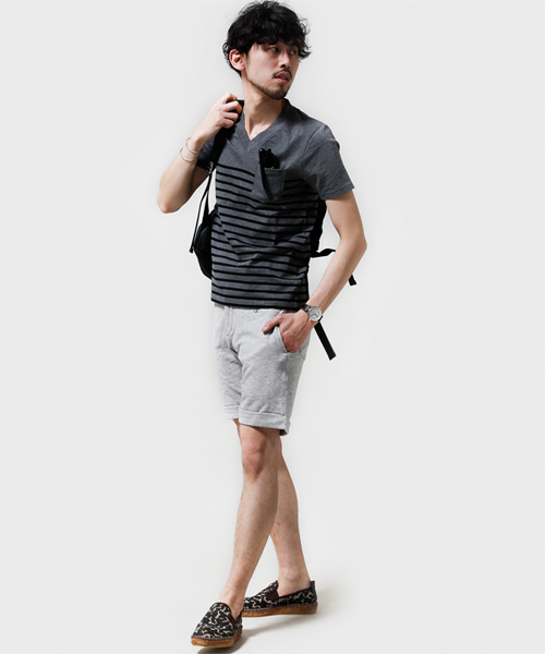 NANO universe（ナノユニバース）の「パネルボーダーポケットTee S/S（Tシャツ/カットソー・メンズ・ホワイト/グレー/チャコールグレー・SMALL/MEDIUM/X-LARGE/LARGE）」の8枚目の写真