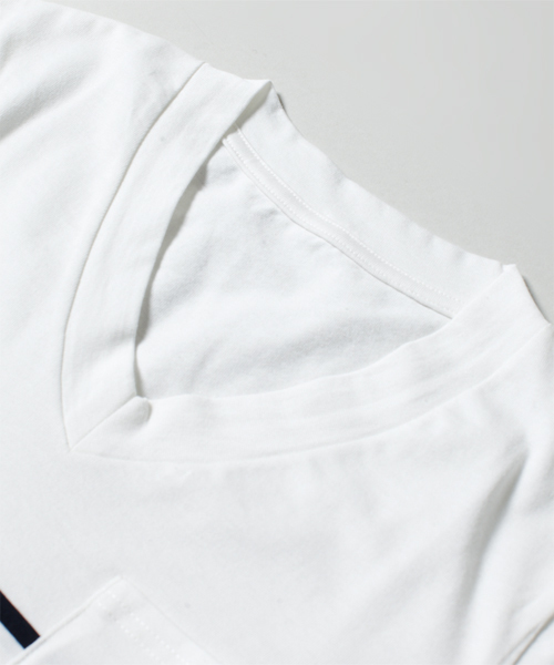 NANO universe（ナノユニバース）の「パネルボーダーポケットTee S/S（Tシャツ/カットソー・メンズ・ホワイト/グレー/チャコールグレー・SMALL/MEDIUM/X-LARGE/LARGE）」の6枚目の写真