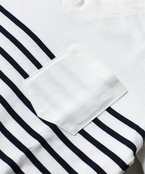 NANO universe（ナノユニバース）の「パネルボーダーポケットTee S/S（Tシャツ/カットソー・メンズ・ホワイト/グレー/チャコールグレー・SMALL/MEDIUM/X-LARGE/LARGE）」の10枚目の写真