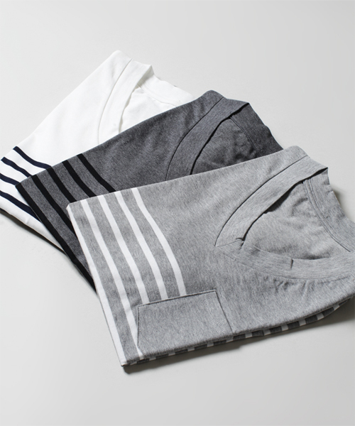 NANO universe（ナノユニバース）の「パネルボーダーポケットTee S/S（Tシャツ/カットソー・メンズ・ホワイト/グレー/チャコールグレー・SMALL/MEDIUM/X-LARGE/LARGE）」の15枚目の写真