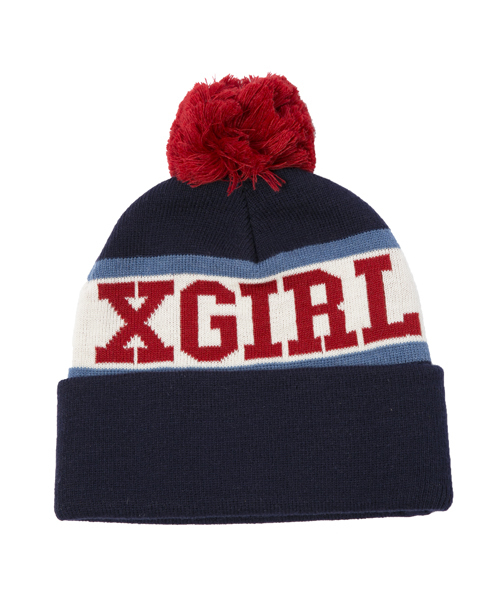 X-girl（エックスガール）の「SKI KNIT CAP（ニットキャップ/ビーニー・レディース・アッシュグレー/レッド/ブルー/ネイビー・ONE SIZE）」の6枚目の写真