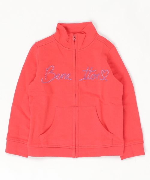 BENETTON (UNITED COLORS OF BENETTON)(ベネトンユナイテッドカラーズオブベネトン)の「KIDSスウェットキラキラロゴジップカーディガン(カーディガン)」|ローズ