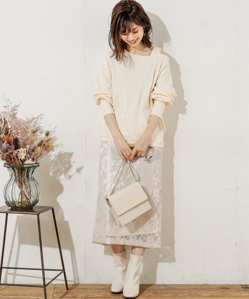 natural couture（ナチュラルクチュール）の「ワンショル肌見せトップス（Tシャツ/カットソー・レディース・アイボリー/ブラック/ブラウン/イエロー・FREE）」の20枚目の写真