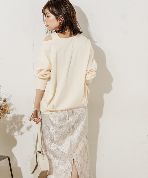 natural couture（ナチュラルクチュール）の「ワンショル肌見せトップス（Tシャツ/カットソー・レディース・アイボリー/ブラック/ブラウン/イエロー・FREE）」の14枚目の写真