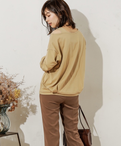 natural couture（ナチュラルクチュール）の「ワンショル肌見せトップス（Tシャツ/カットソー・レディース・アイボリー/ブラック/ブラウン/イエロー・FREE）」の15枚目の写真