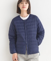 【ユニセックス】高密度ナイロンインナーダウンノーカラージャケット