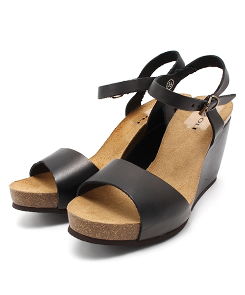 NANO universe（ナノユニバース）の「RIZZOLI/レザークロスウェッジサンダル（サンダル・レディース・ネイビー/ピンク/ブラック・36/37/35/38）」の2枚目の写真