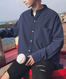 バンドカラーオーバーサイズシャツ