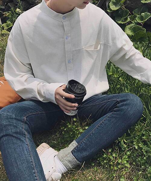 MGV（エムジーヴィー）の「バンドカラーオーバーサイズシャツ（シャツ/ブラウス・メンズ・ホワイト/ブラック/オリーブ/ネイビー・MEDIUM/LARGE/X-LARGE/XX-LARGE）」の2枚目の写真