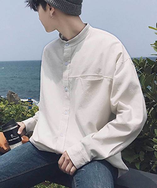 MGV（エムジーヴィー）の「バンドカラーオーバーサイズシャツ（シャツ/ブラウス・メンズ・ホワイト/ブラック/オリーブ/ネイビー・MEDIUM/LARGE/X-LARGE/XX-LARGE）」の5枚目の写真