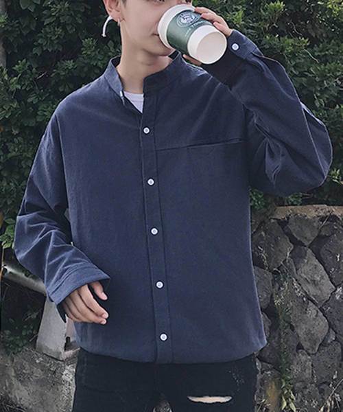 MGV（エムジーヴィー）の「バンドカラーオーバーサイズシャツ（シャツ/ブラウス・メンズ・ホワイト/ブラック/オリーブ/ネイビー・MEDIUM/LARGE/X-LARGE/XX-LARGE）」の14枚目の写真