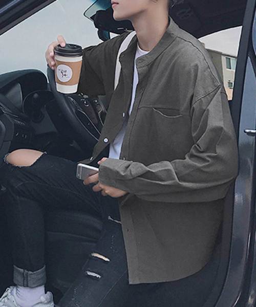 MGV（エムジーヴィー）の「バンドカラーオーバーサイズシャツ（シャツ/ブラウス・メンズ・ホワイト/ブラック/オリーブ/ネイビー・MEDIUM/LARGE/X-LARGE/XX-LARGE）」の17枚目の写真